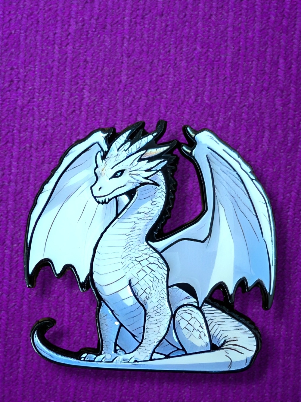 Majestic White Dragon Enamel Pin